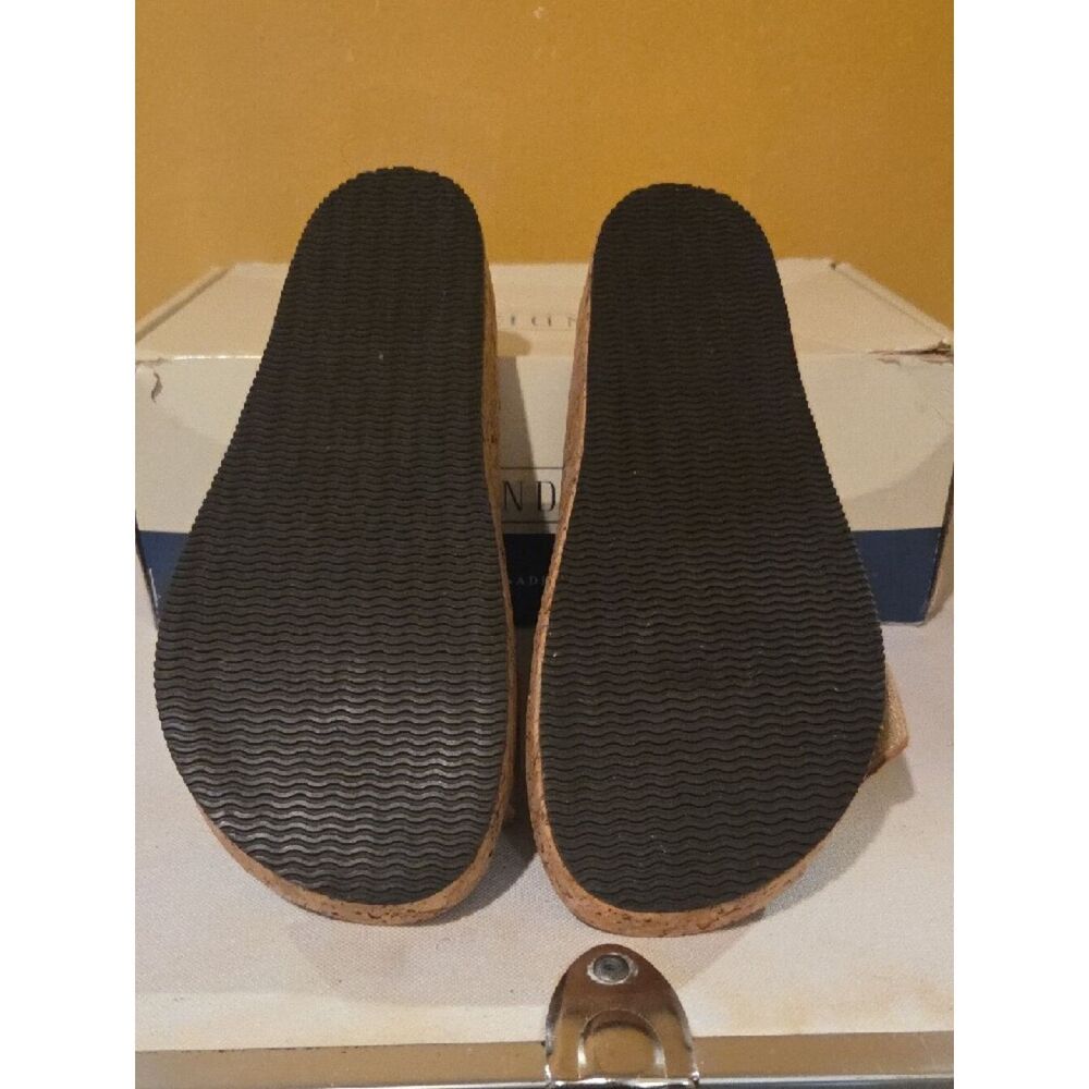 Tan Suede Conga Cork Slide Sandals - Picture 7 of 12